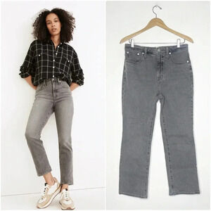 Madewell Slim Demi-Boot Jeans in Brookford Wash Gray Size 28